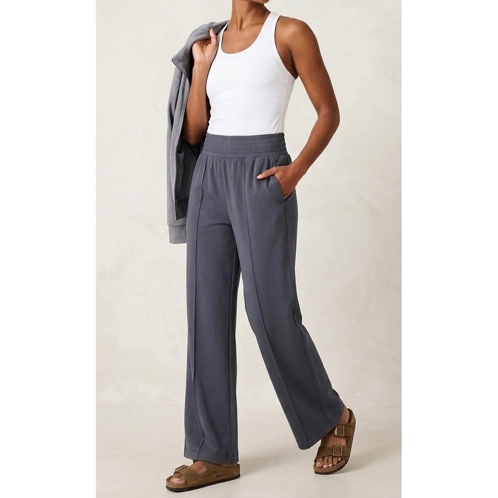 Sweaty Betty Sand Wash CloudWeight Track Pant Navy Blue Wide Leg SB9226 Small